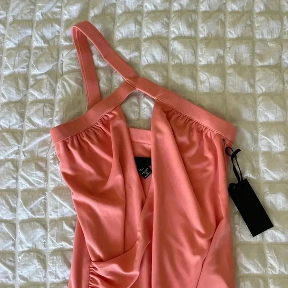 Revolve h:ours Calixto coral asymmetrical midi dress - Picture 5 of 10